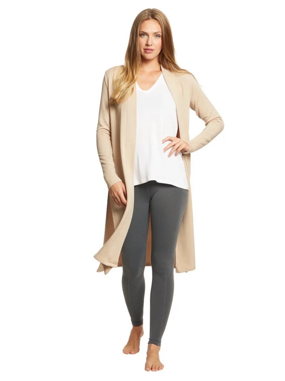 Beyond Yoga High Slits cozy fleece long duster cardigan size S small
